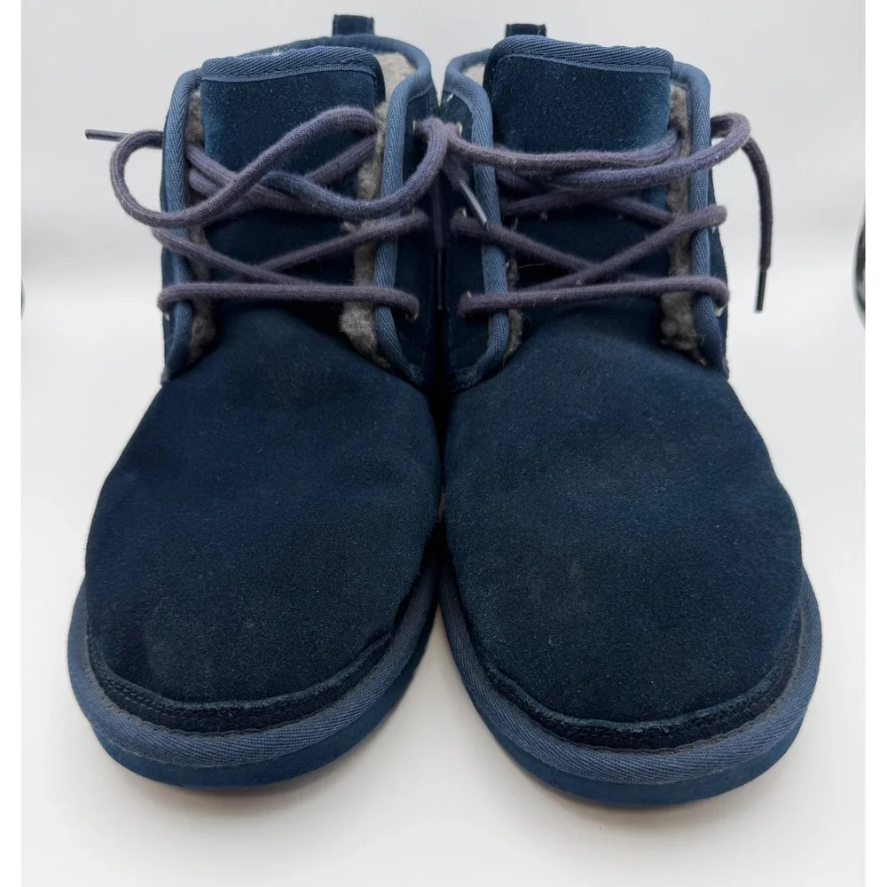 UGG Neumel Navy Blue Suede Lace Up Chukka Boots Mens 13 3236